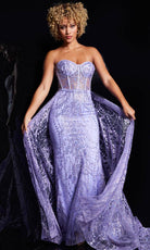 Jovani 36736 - A-Line Overskirt Prom Gown - detail view