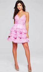 Jovani 36844 - Plunging V-Neck Floral Printed Cocktail Dress - designer homecoming dress at Silhouette Dresses
