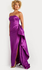 Jovani 36854 - Pleat Bodice Prom Dress with Slit - view 4