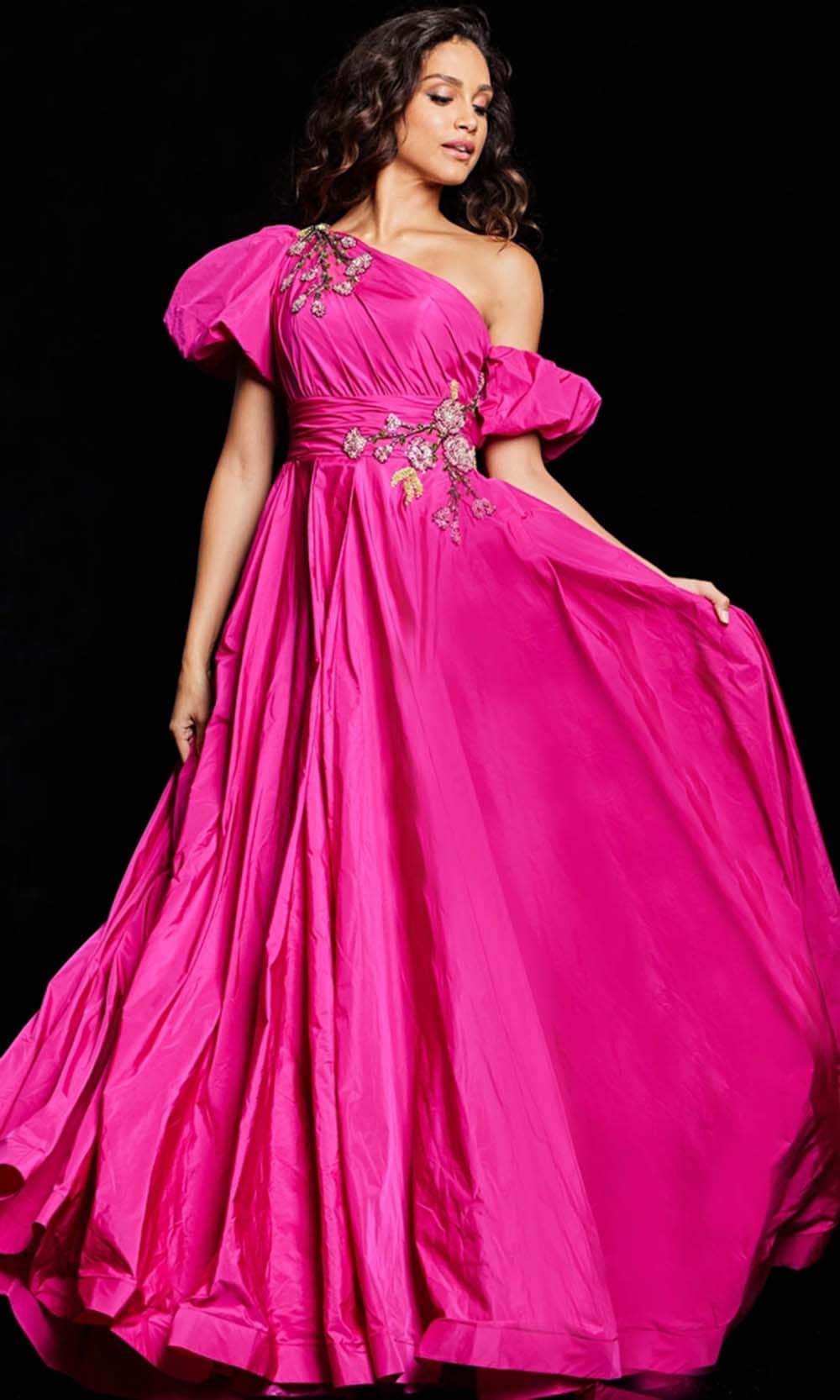 Jovani 36872 - Beaded One Shoulder Gown - view 7