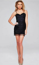 Jovani 36892 - Beaded Net Cocktail Dress - designer homecoming dress at Silhouette Dresses