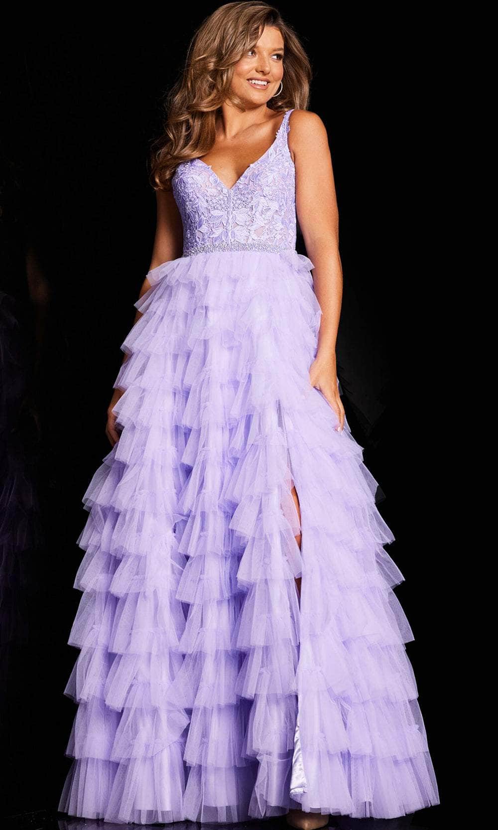 Jovani 37001 - Tiered Tulle Prom Dress - detail view