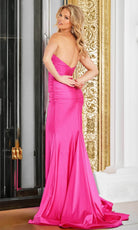 Jovani 37006 - Ruched Satin Prom Dress - detail view