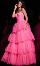 Jovani 37062 - Strapless Corset Ballgown - back view