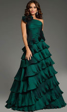 Jovani 37065 - One-Shoulder Floral Appliques Prom Gown - designer prom dress at Silhouette Dresses