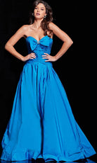 Jovani 37066 - Shirred Bow Detail Evening Dress - back view