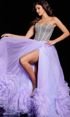 Jovani 37199 - Sweetheart Ruffle Hem Ballgown - back view