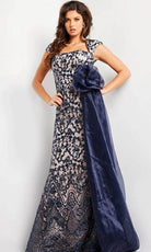 Jovani 37203 - Embellished Waist Floral Dress - designer evening gown at Silhouette Dresses
