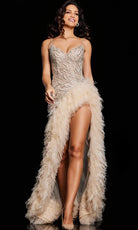 Jovani 37208 - Beaded High Low Evening Dress - designer evening gown at Silhouette Dresses