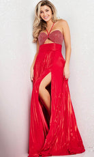 Jovani 37253 - Beaded Metallic Chiffon Sheath Gown - designer prom dress at Silhouette Dresses