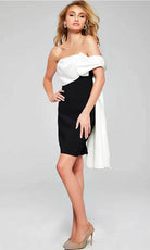Jovani 37392 - Bow Accent Off Shoulder Cocktail Dress - back view
