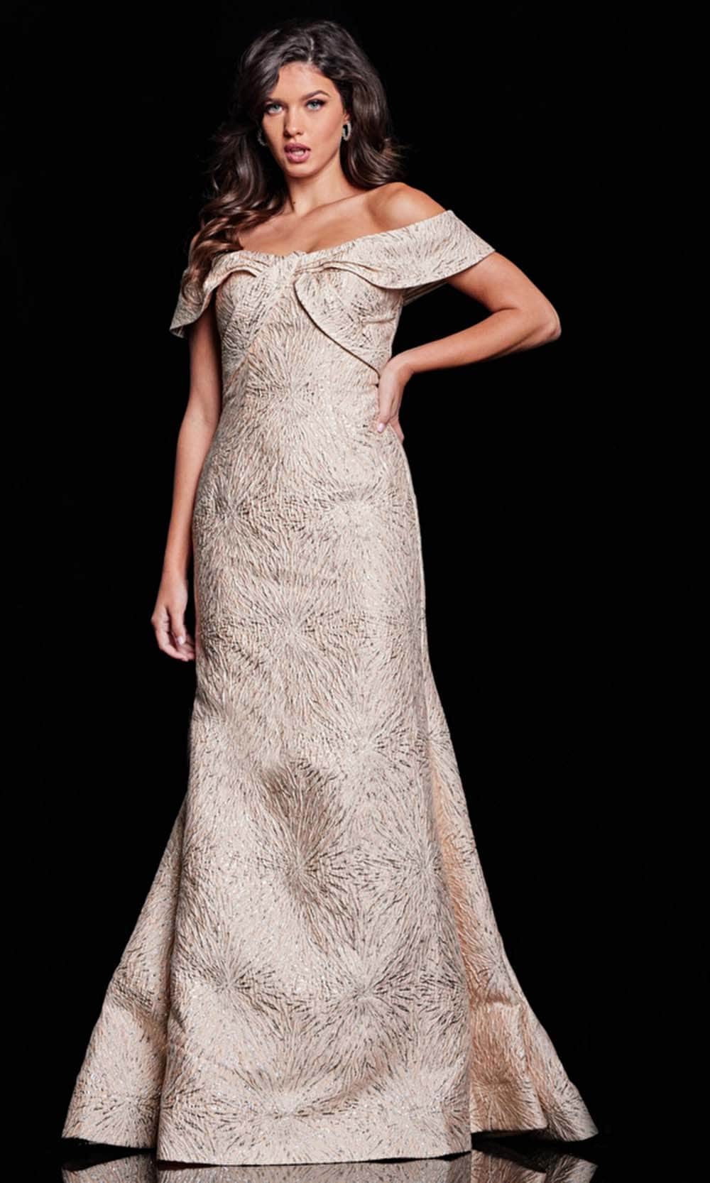 Jovani 37394 - Jacquard Mermaid Evening Gown - designer evening gown at Silhouette Dresses