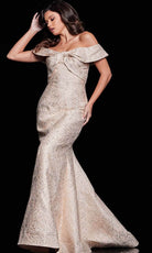 Jovani 37394 - Jacquard Mermaid Evening Gown - detail view