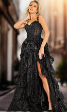 Jovani 37630 - Sequin Embellished High Slit Gown - view 4