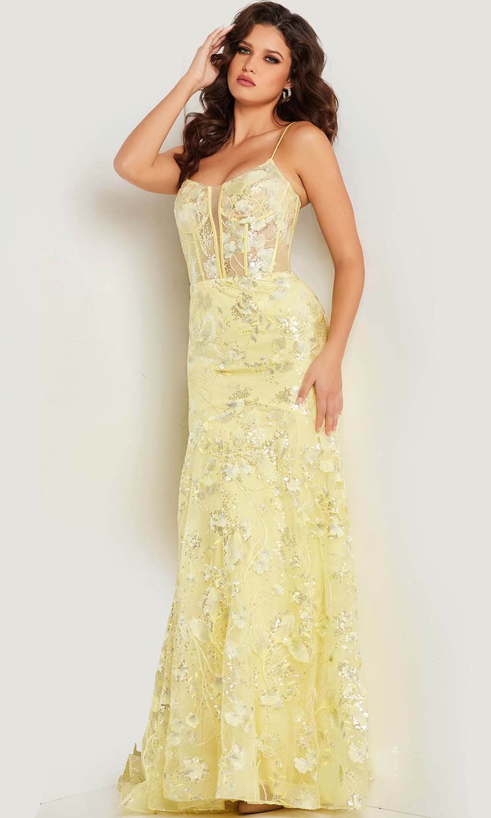 Jovani 38004 - Floral Embroidered Prom Gown - view 6