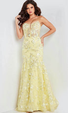 Jovani 38004 - Floral Embroidered Prom Gown - view 4