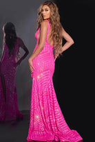 Jovani 38053 - Sequin Pattern Prom Dress - back view