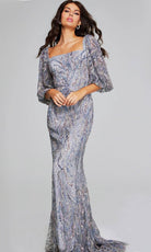 Jovani 38110 - Square Neck Embellished Evening Gown - designer evening gown at Silhouette Dresses