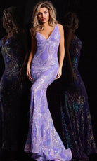 Jovani 38148 - Sleeveless V-Neck Gown - detail view