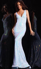 Jovani 38148 - Sleeveless V-Neck Gown - back view