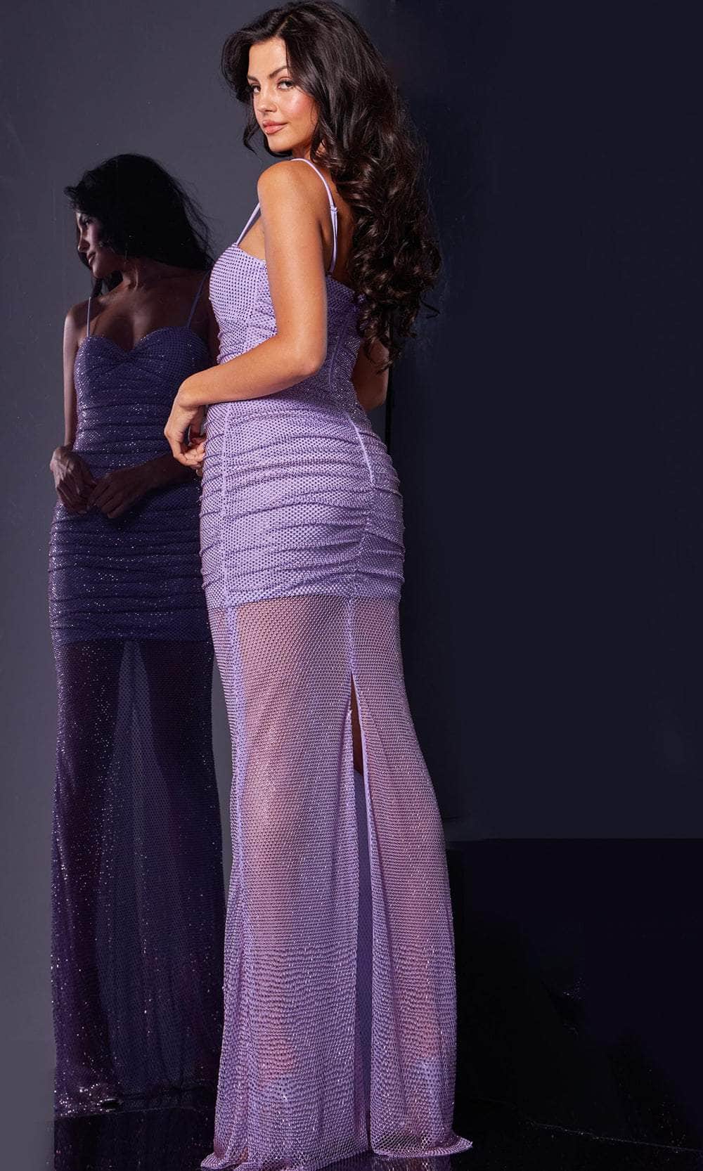 Jovani 38188 - Shirred Mesh Prom Dress - detail view