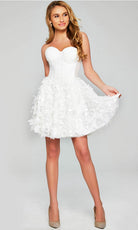 Jovani 38248 - Sweetheart Ruffled A-Line Cocktail Dress - detail view
