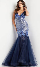 Jovani 38373 - Sequined Illusion Mermaid Dress - designer formal gown at Silhouette Dresses