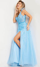Jovani 38430 - Sheer Inset A-line Gown - back view