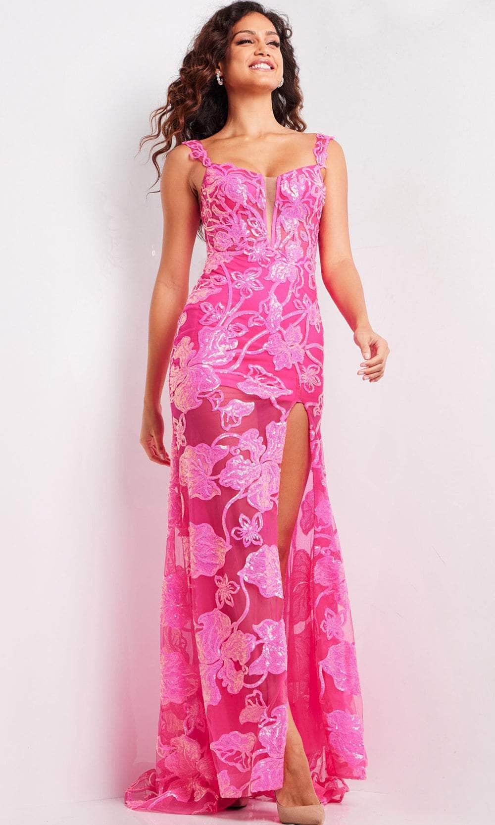 Jovani 38462 - V-Neck Sheath Prom Dress - designer prom dress at Silhouette Dresses