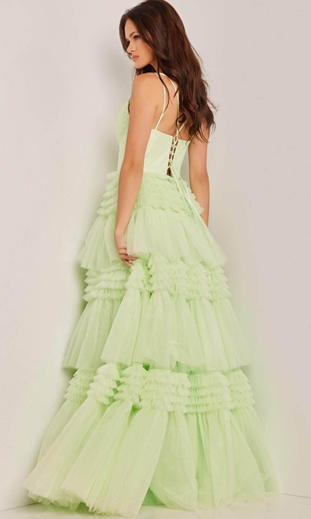 Jovani 38477 - Inset Tiered A-line Gown - view 5