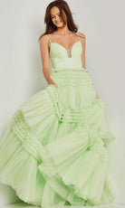 Jovani 38477 - Inset Tiered A-line Gown - view 4