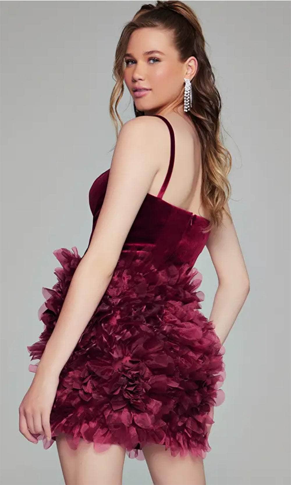 Jovani 38495 - Ruffled Skirt Sleeveless Cocktail Dress - view 4