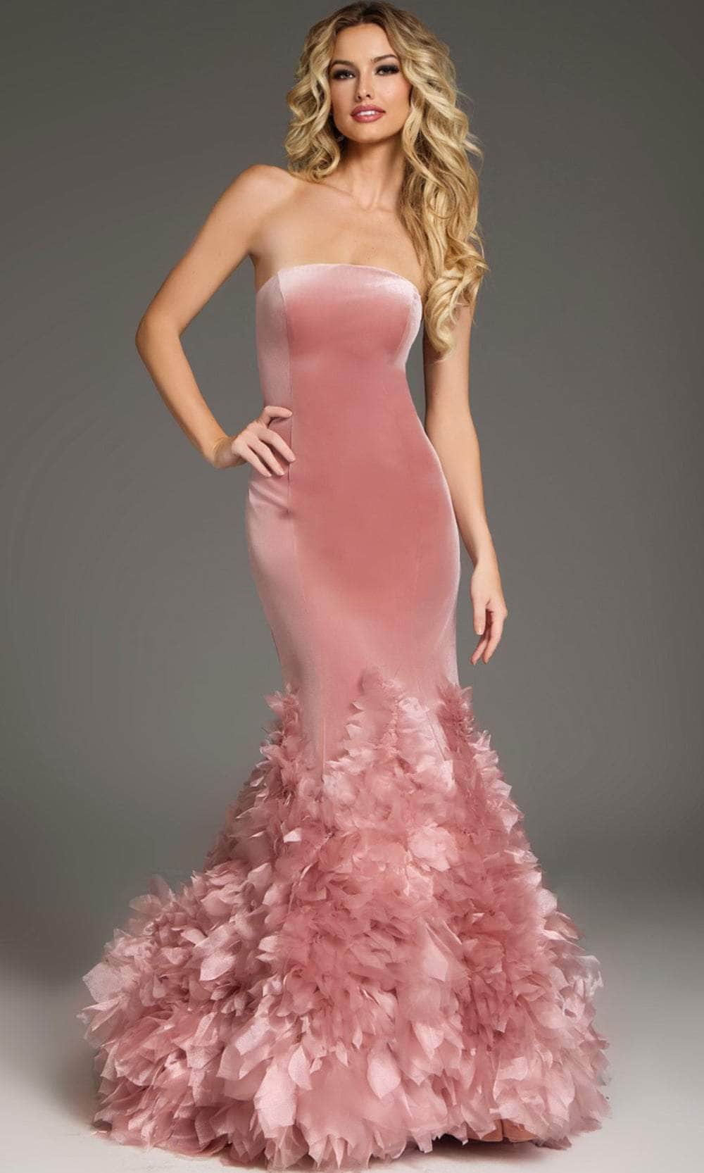Jovani 38496 - Straight-Across Neck Mermaid Prom Gown - back view