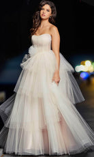 Jovani 38537 - Corset Tiered Off Shoulder Gown - designer ball gown at Silhouette Dresses
