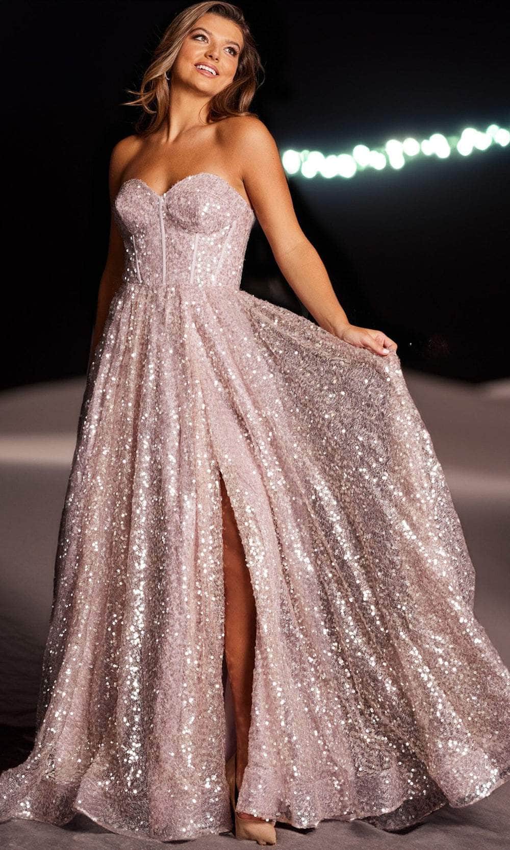 Jovani 38607 - Strapless Sequins Prom Dress - designer prom dress at Silhouette Dresses
