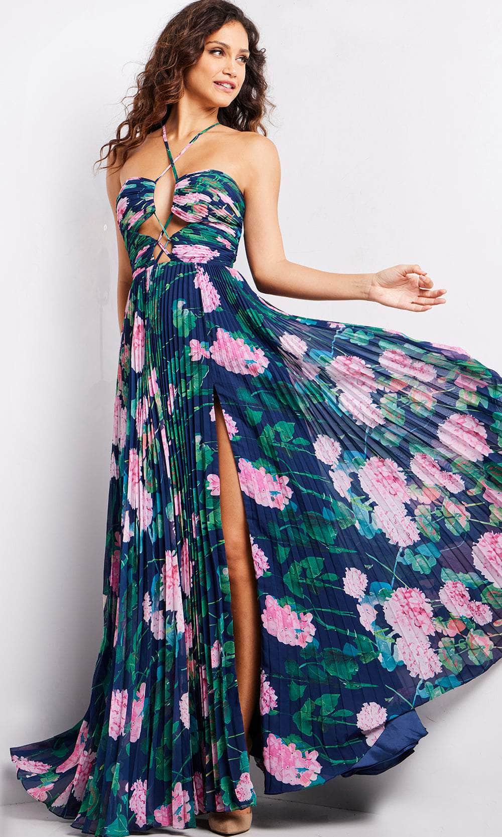 Jovani 38638 - Floral Printed A-line Dress - view 4