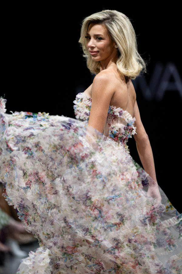 Jovani 38650 - Floral Print Ruffled A-line Gown - view 4