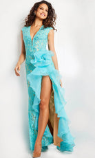 Jovani 38668 - Lace V-Neck Dress - view 7