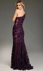 Jovani 38684 - One Shoulder Gown with 3D Appliques - view 4