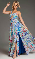 Jovani 38689 - Floral Printed Cut-Outs Prom Gown - designer evening gown at Silhouette Dresses