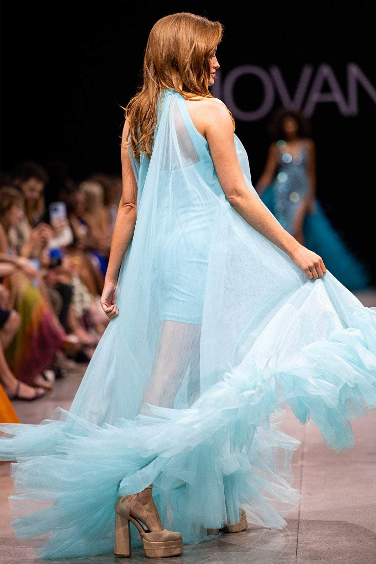 Jovani 38720 - Floral Applique Tulle Prom Dress - view 7