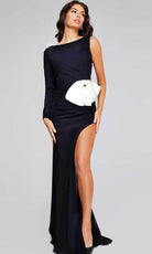 Jovani 38741 - Bateau Bow Detailed Evening Gown - designer evening gown at Silhouette Dresses