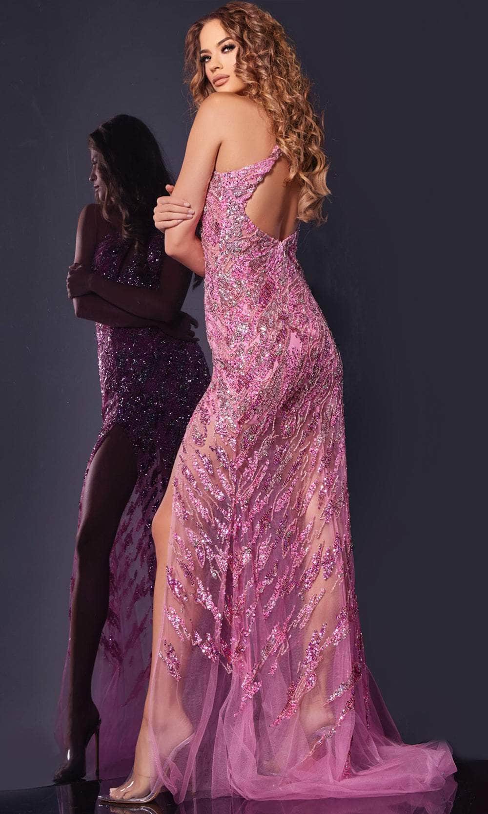 Jovani 38769 - One Shoulder Cutout Bodice Prom Gown - detail view