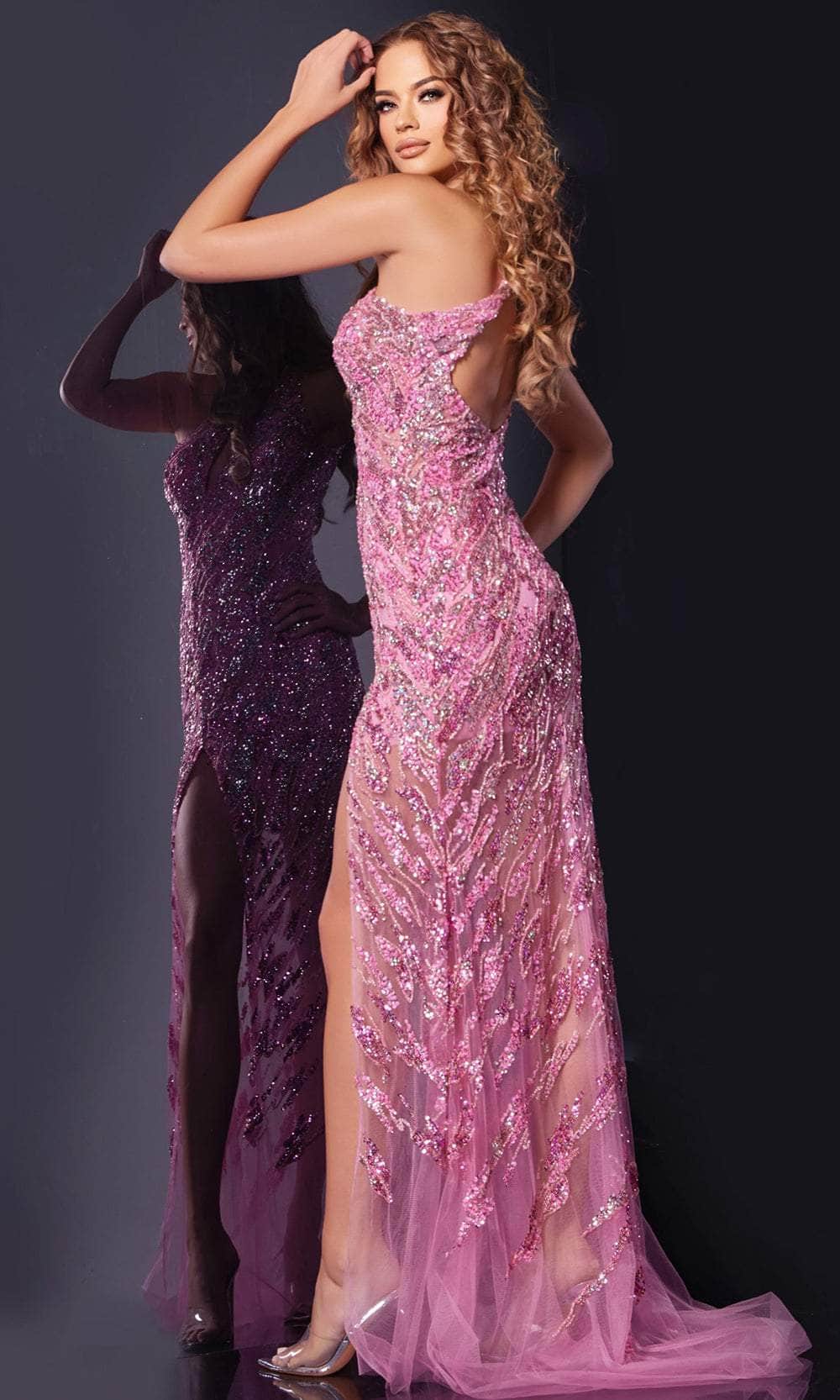 Jovani 38769 - One Shoulder Cutout Bodice Prom Gown - back view