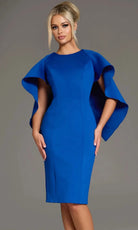 Jovani 38824 - Cape Sleeve Sheath Cocktail Dress - detail view