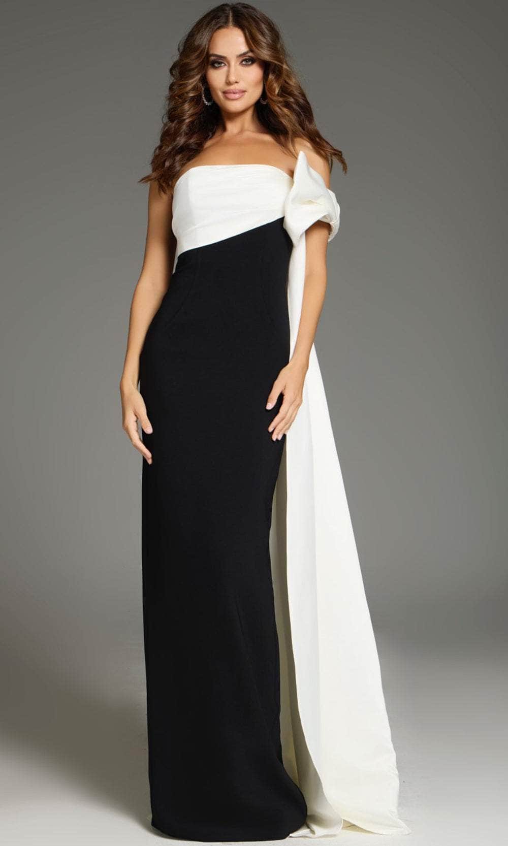 Jovani 38864 - One-Shoulder Column Prom Gown - detail view
