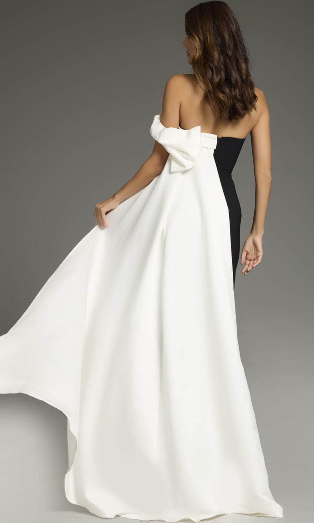 Jovani 38864 - One-Shoulder Column Prom Gown - back view