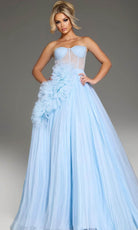Jovani 38946 - Strapless Floral Ruffle Ballgown - designer quinceanera gown at Silhouette Dresses