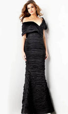 Jovani 38954 - Off-Shoulder V-Shaped Back Prom Dress - view 4