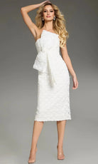 Jovani 39076 - Floral One-Shoulder Midi Sheath Dress - view 4